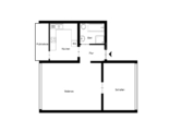 Grundriss - Möblierte 2-Zimmer-Wohnung mit Balkon – Ulm-Safranberg